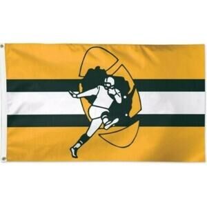 Green Bay Packers Retro Flag Banner 3x5 New Mancave Gameday Garage‎ Football